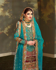 Jamawar Sharara Kameez Pakistani Bridal Dress