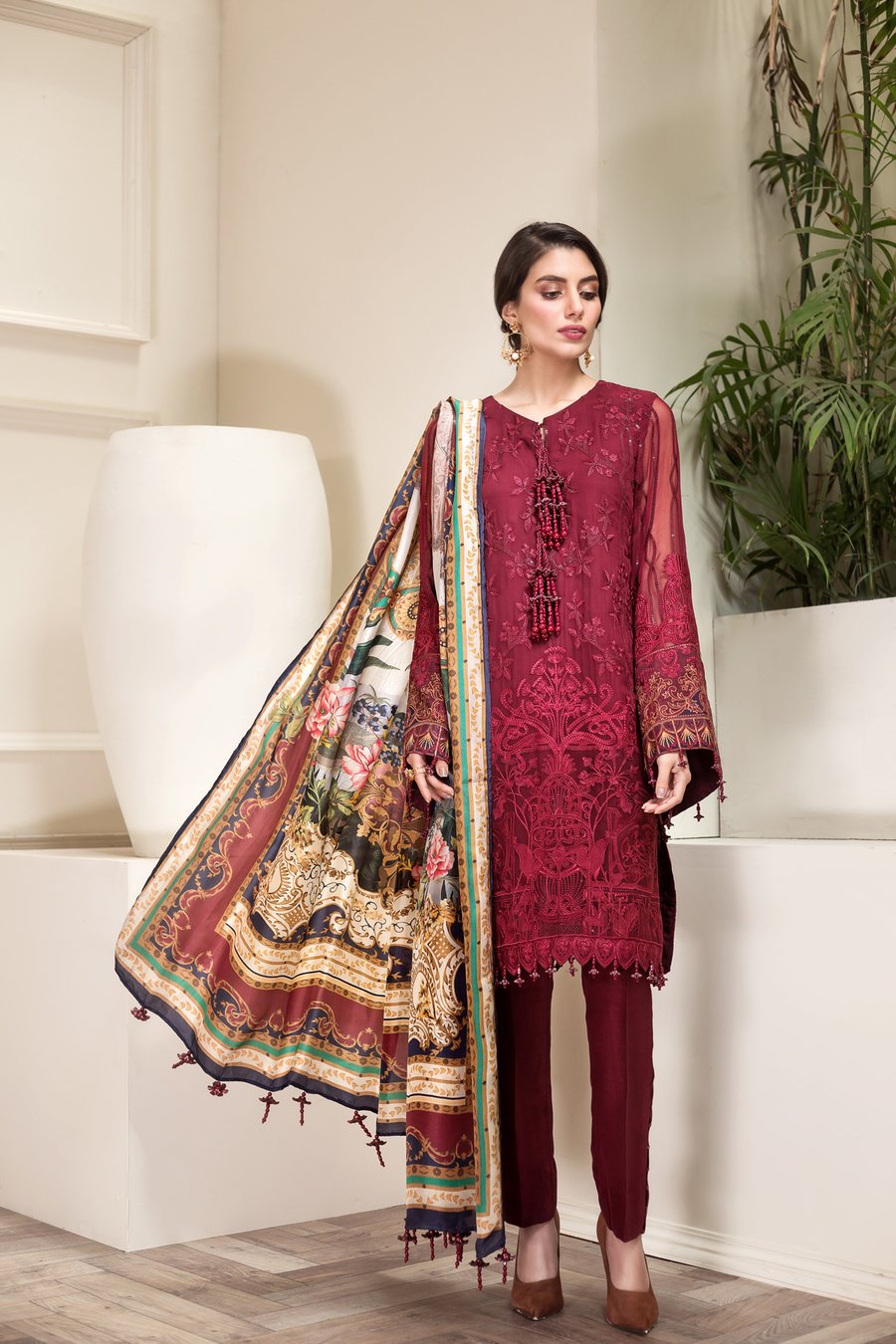 Jazmin Eid Wear with Embroidery Short Shirt