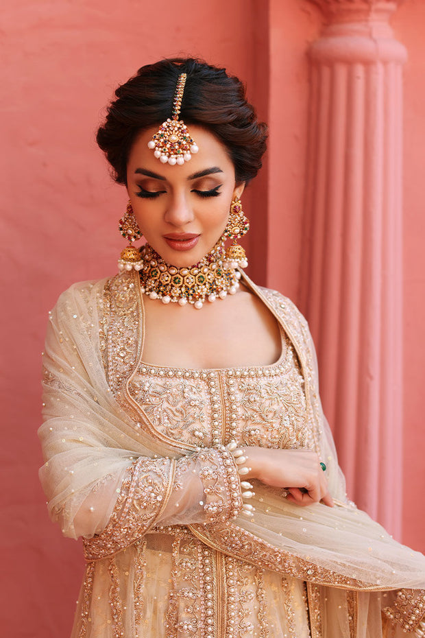 Kalidar Pishwas Silk Lehenga for Pakistani Wedding Dress 2023