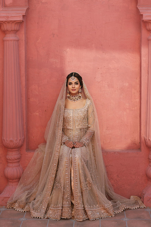 Kalidar Pishwas Silk Lehenga for Pakistani Wedding Dresses 2023