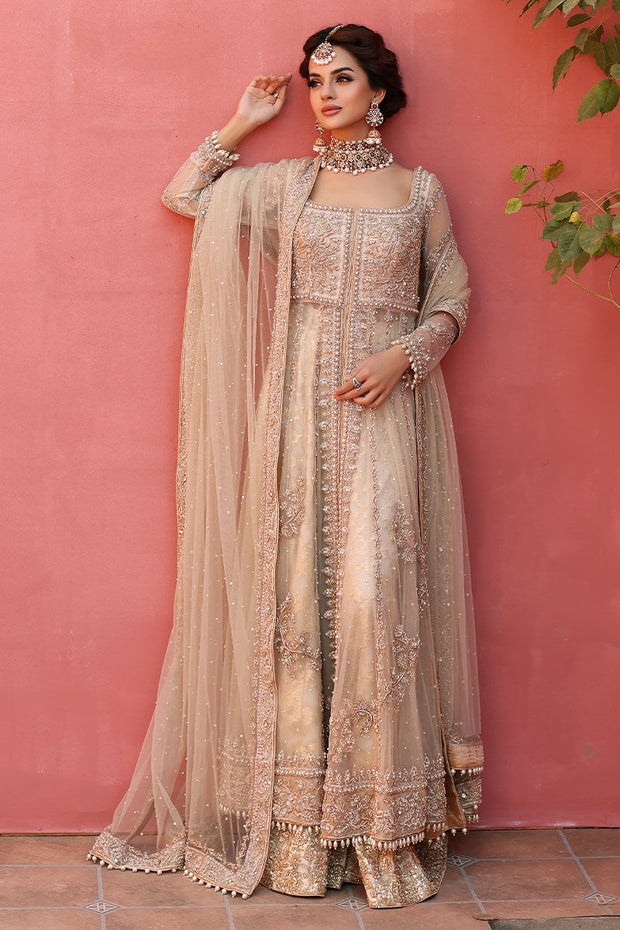 Kalidar Pishwas Silk Lehenga for Pakistani Wedding Dresses