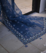 Kameez Trouser Dupatta Pakistani Blue Dress for Eid Online