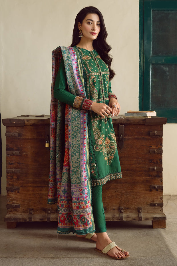 Kameez Trouser Dupatta Pakistani Green Dress for Eid