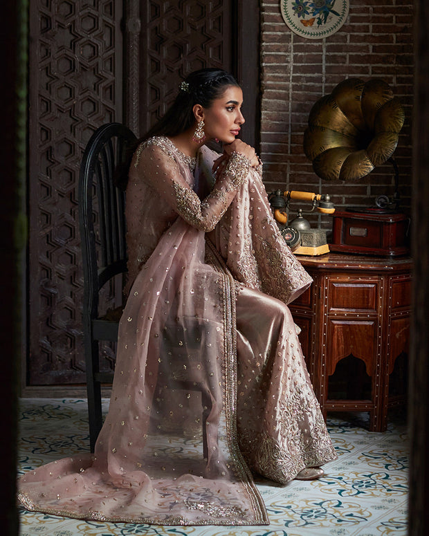 Kameez Trouser Dupatta Pink Pakistani Wedding Dress Online