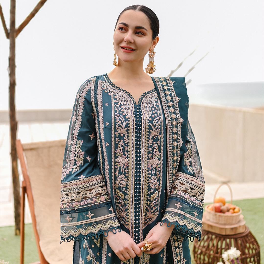 Premium Embroidered Kameez Trouser Pakistani Eid Dress – Nameera by Farooq