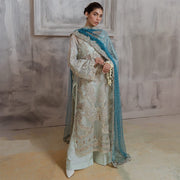 Kameez Trouser Pakistani Wedding Dress in Blue Color