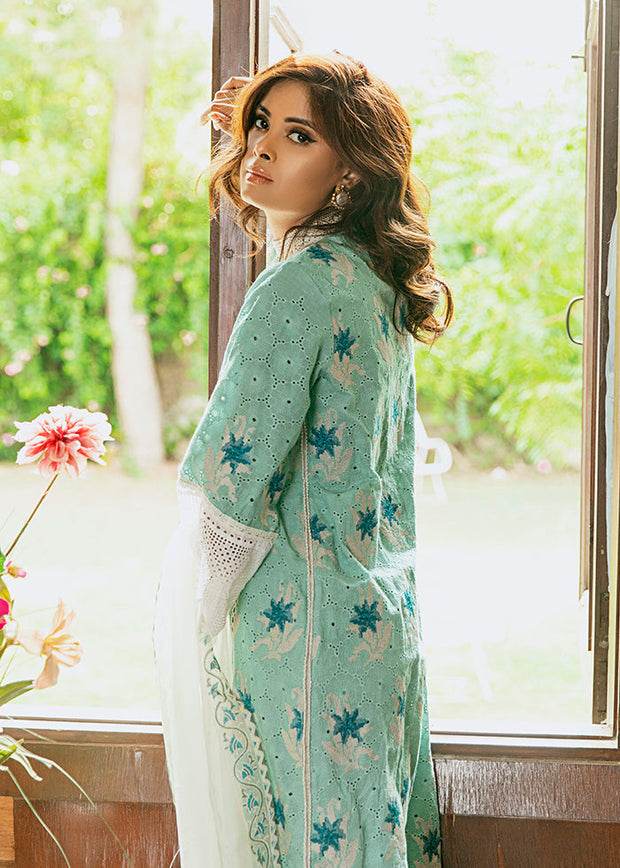 Kameez Trouser and Dupatta Embroidered Pakistani Eid Dress