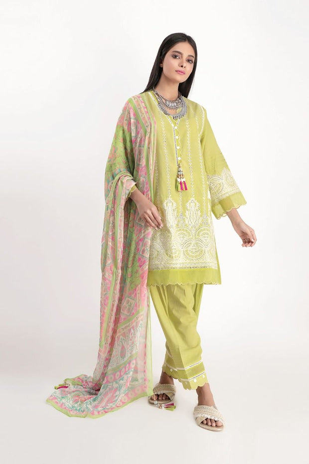 Khaddi Designer Dress in Green Color