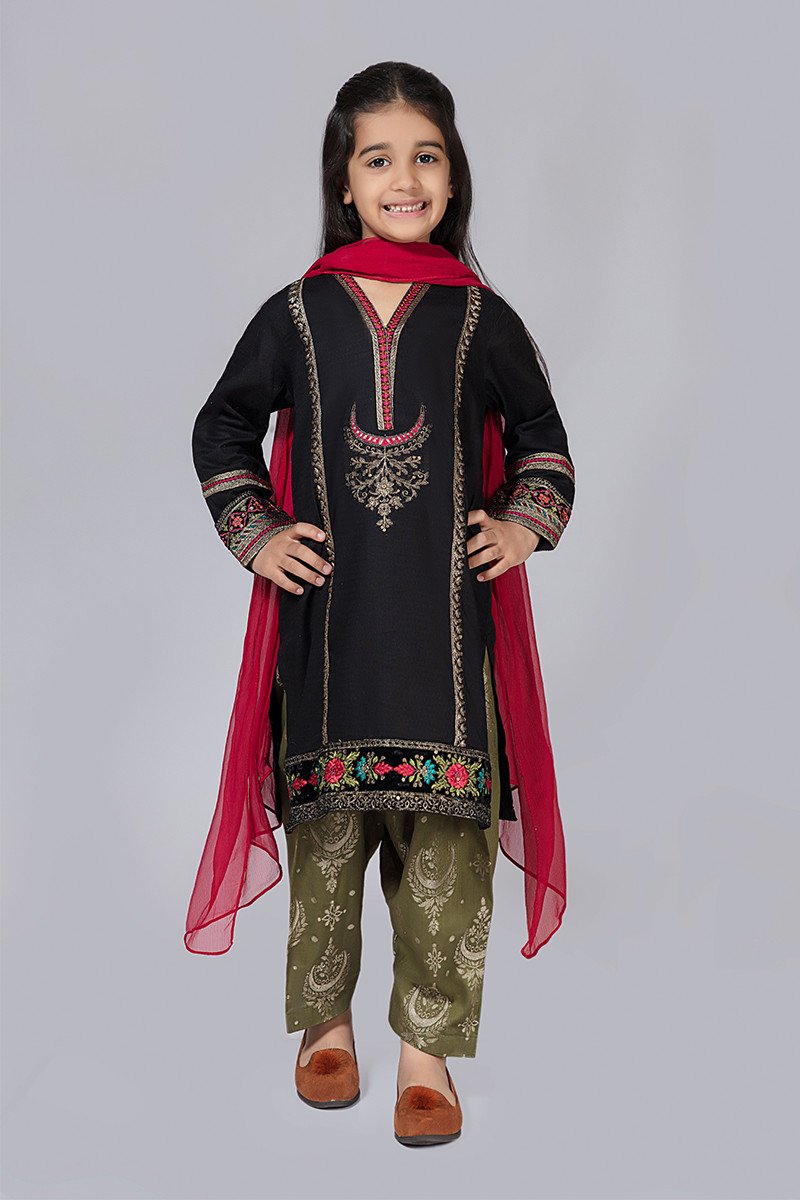 Kids Black Fancy Suit for Eid 