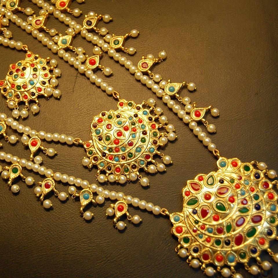 Pearl Gold Kundan Rani Haar White Insa Kundan Rani Haar Necklace