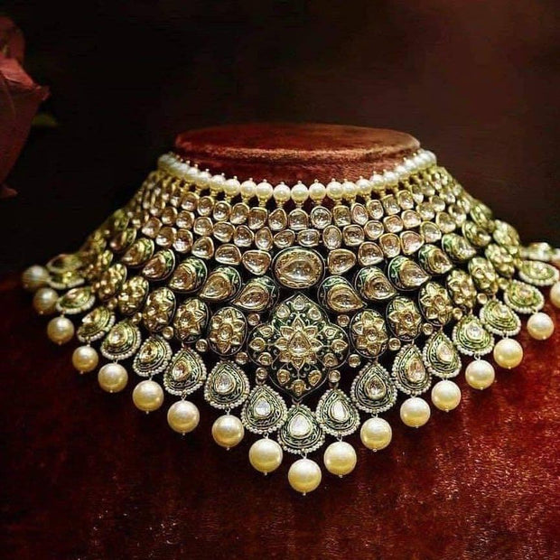 Traditional Kundan Polki Necklace Set 