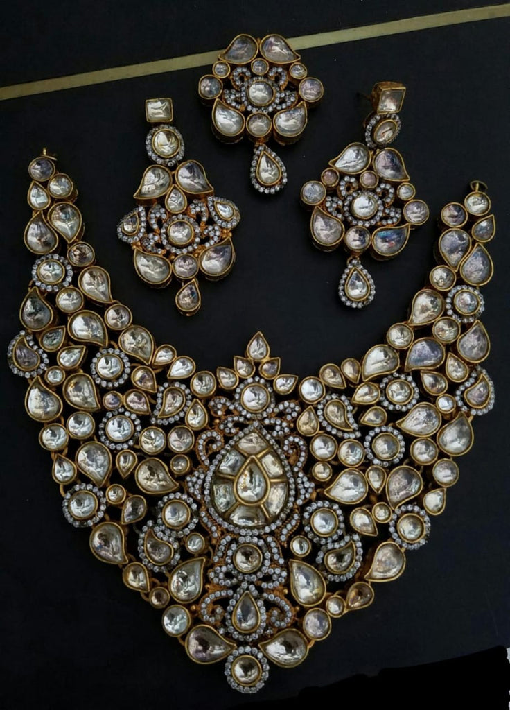 Kundan Silver Stones Jewellery Set Latest Designs Nameera by Farooq