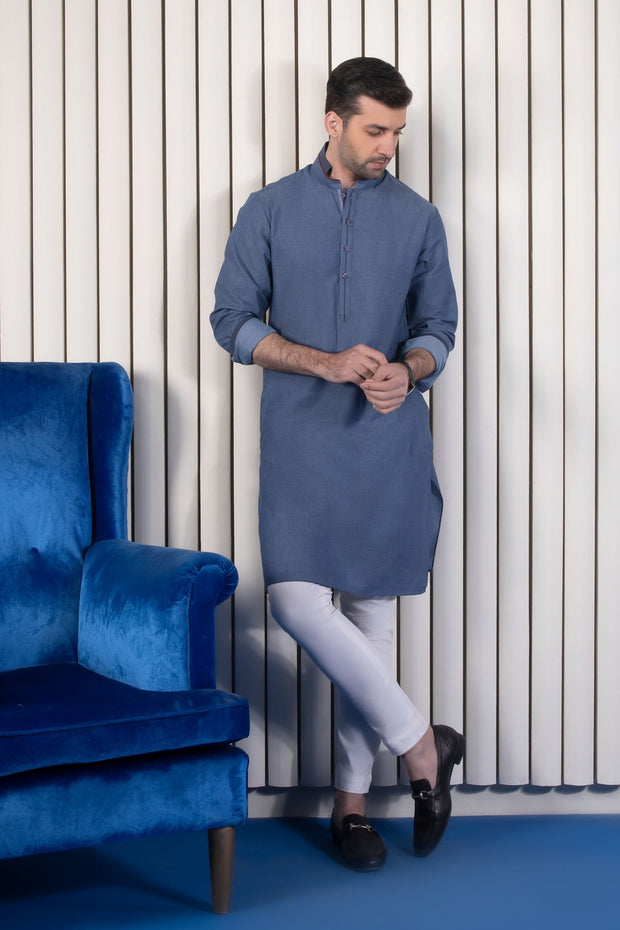 Buy Kurta Eid Wear in Blue Color Online – Nameera by Farooq