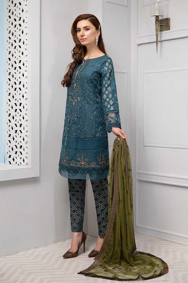 ladies dresses for summer in elegant blue color embroidered MEDIUM ladies dresses for summer in elegant blue color embroidered MEDIUM