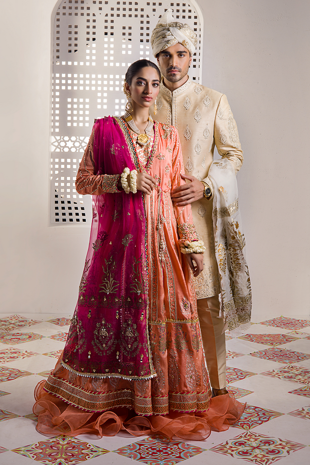 Latest Angrakha Style Bridal Dress Pakistani Online