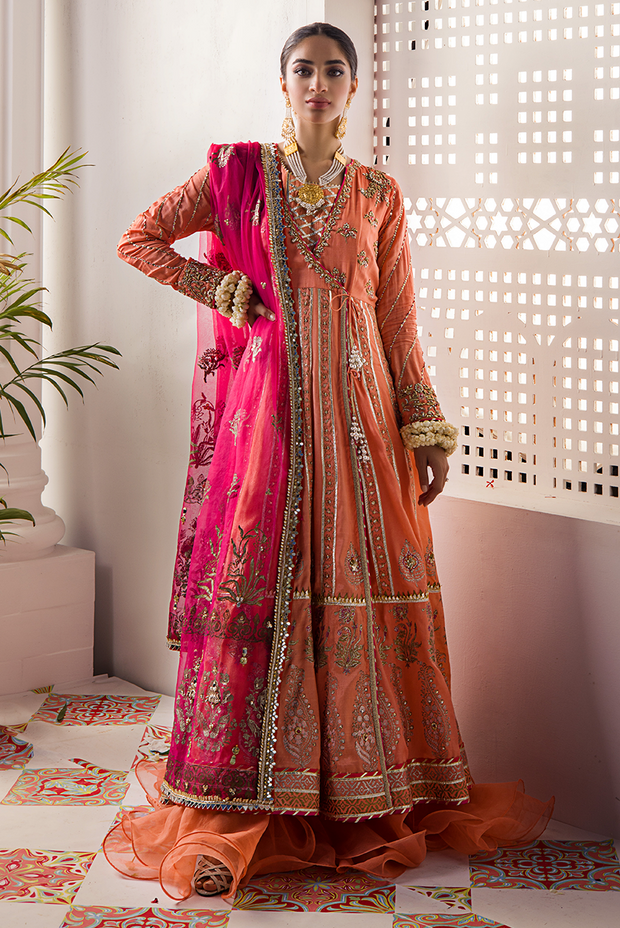 Latest Angrakha Style Bridal Dress Pakistani