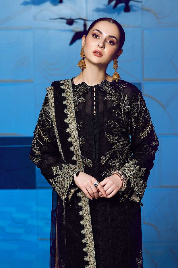 Latest Black Chiffon Party Wear   Close Up