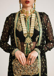 Latest Black Indian Wedding Dress in Gown and Sharara Style