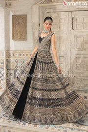 Latest Black Lehenga with Bridal Gown Pakistani Dress