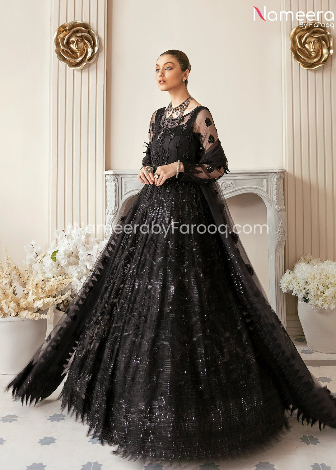 Buy Latest Black Maxi Dress Pakistani for Girls 2021 Online Large