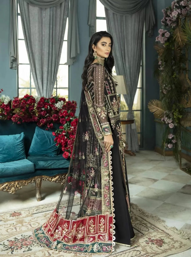 Latest Black Wedding Dress Pakistani in Organza Gown Style