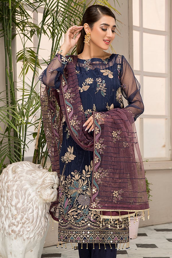 Latest Blue Kameez Salwar for Girls by Designer Online