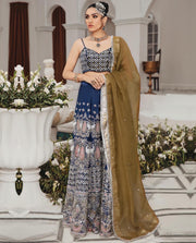 Latest Blue Lehenga Choli and Dupatta Pakistani Bridal Dress