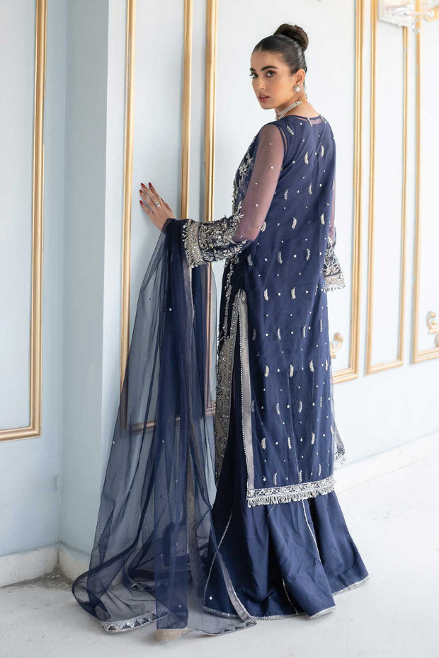 navy blue pakistani wedding dresses Navy Blue Embroidered Maxi Dress: Pakistani Bridal Outfit, Indian Wedding Dress, Party Wear Clothes Eid