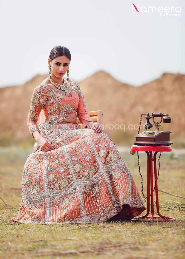 Latest Bridal Dress Pakistani for Wedding 2021 Neckline View