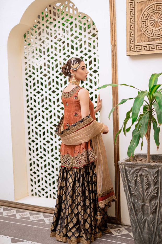 Latest Bridal Gharara with Angrakha Dress Pakistani