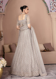 Latest Bridal Grey Lehenga Choli Dupatta Dress for Wedding