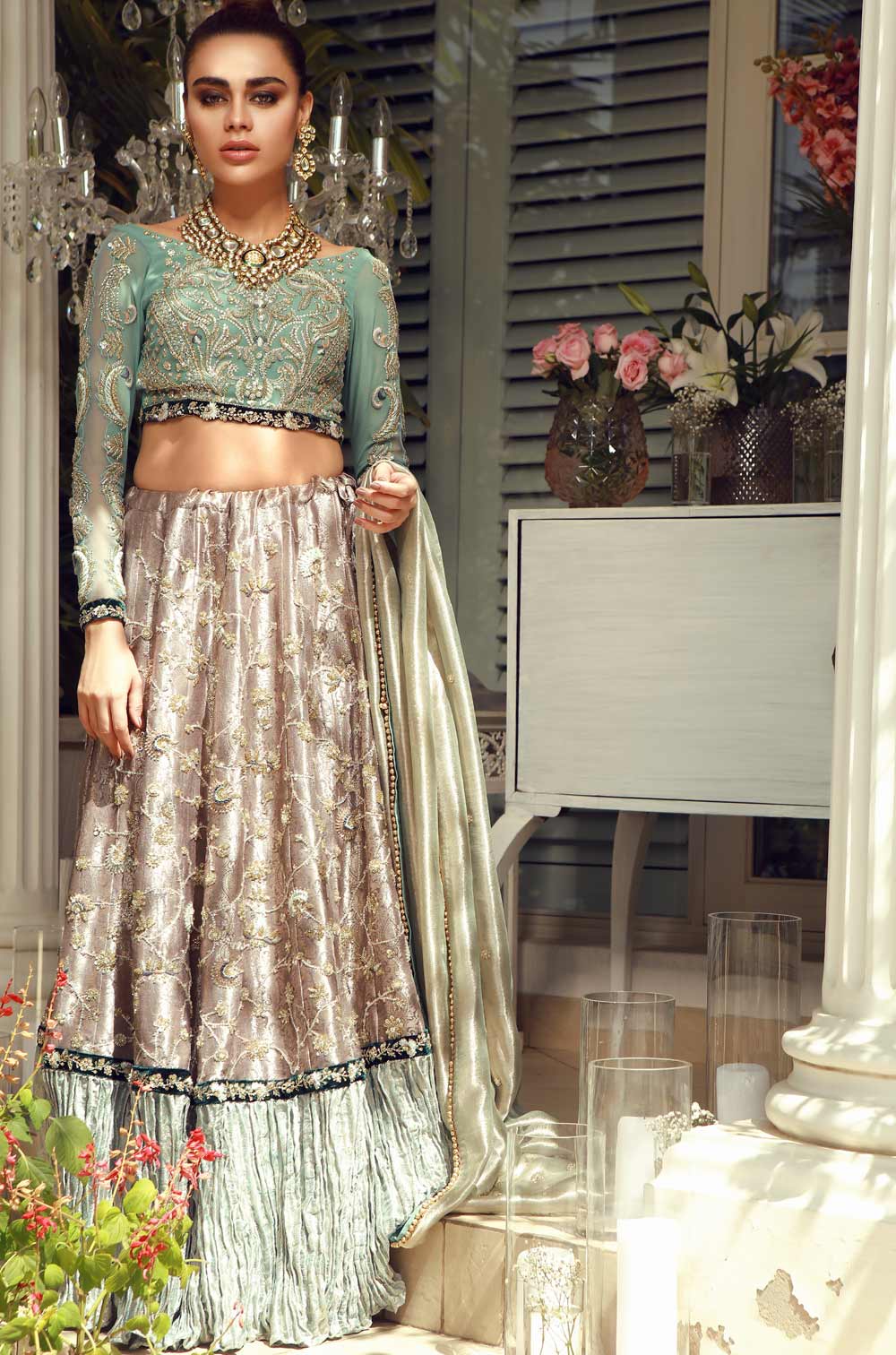 Stunning Pakistani Bridal Lehenga Choli Set for Weddings
