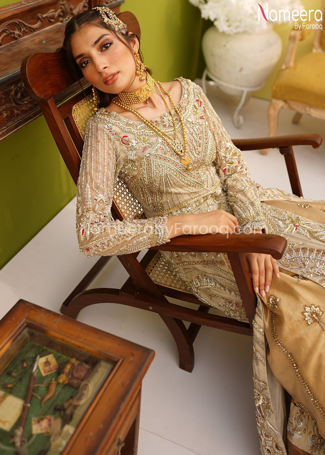 Latest Bridal Lehenga Collection for Wedding Neckline Embroidery