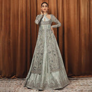 Latest Bridal Lehenga with Front Open Kameez and Dupatta Dress
