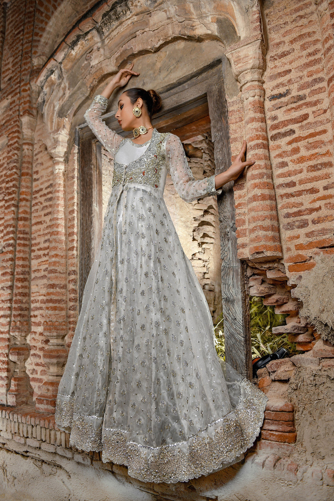 Latest Bridal Lehenga with Front Open Long Frock Dress