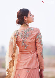 Latest Bridal Lehenga with Short Kurti for Wedding Backside Look