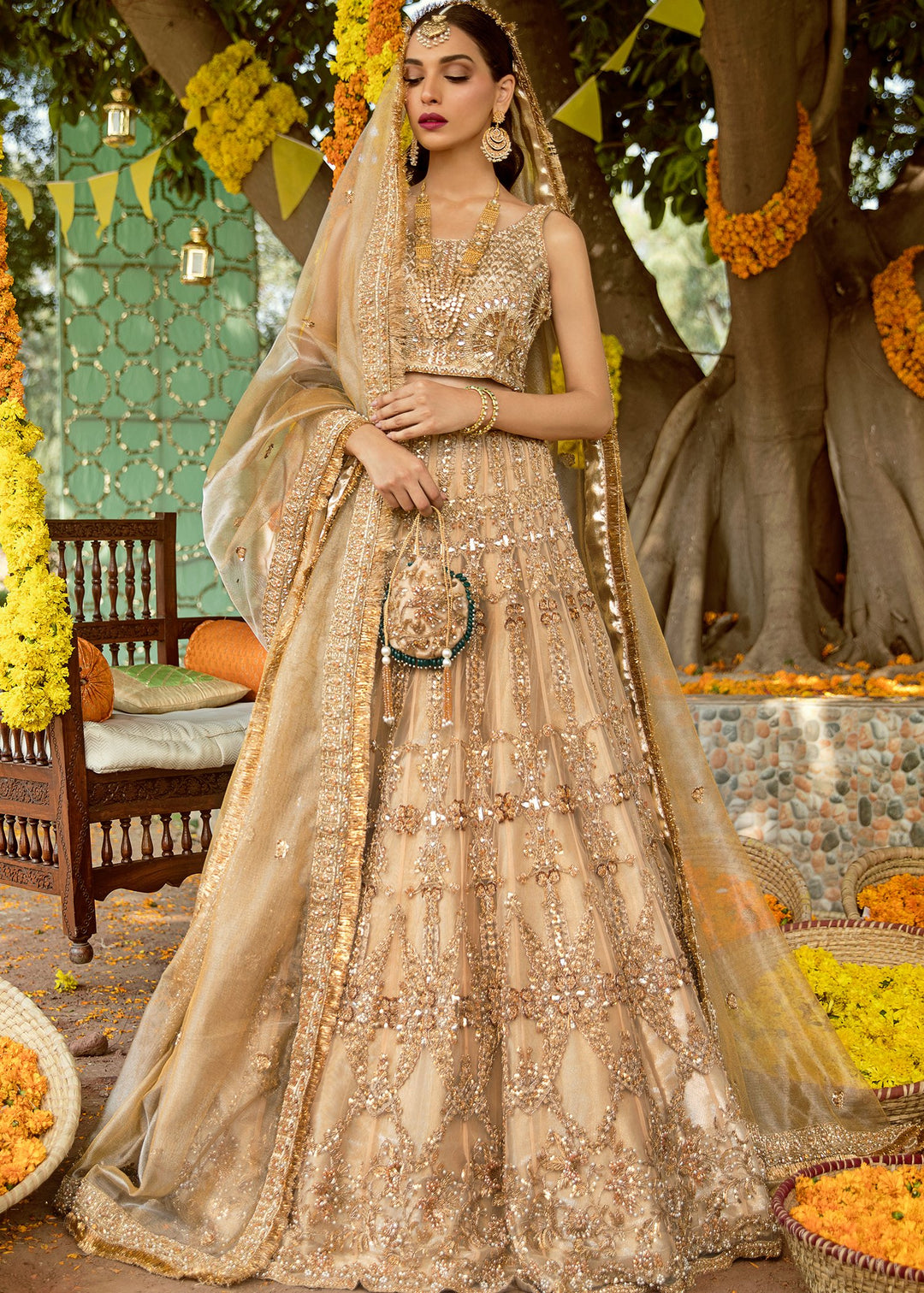 Latest Bridal Lehnga Choli in Skin Color
