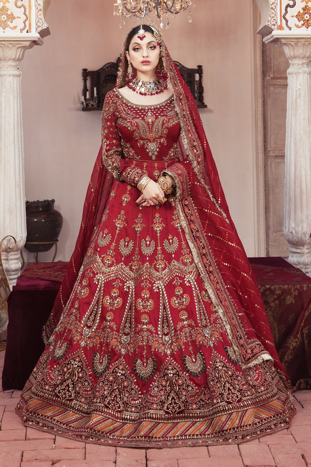 Latest Bridal Red Lehenga Blouse Dupatta Dress