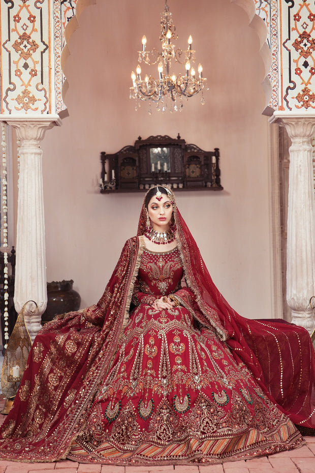 Latest Bridal Red Lehenga Choli Dupatta Dress