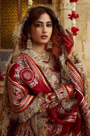 Latest Bridal Red Lehenga Choli Dupatta in Premium Raw Silk