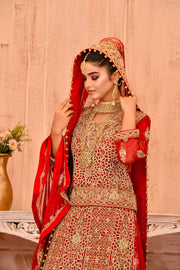 Latest Bridal Red Lehenga Dress Pakistani