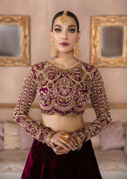 Latest Bridal Wedding Dress in Velvet Lehenga and Choli Style