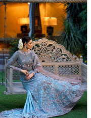 Latest Bridal Wedding Lehnga in Sky Blue Color