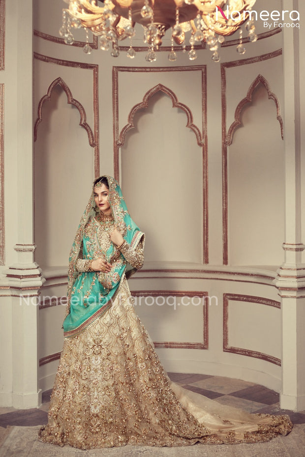Latest Bridal walima maxi in off white