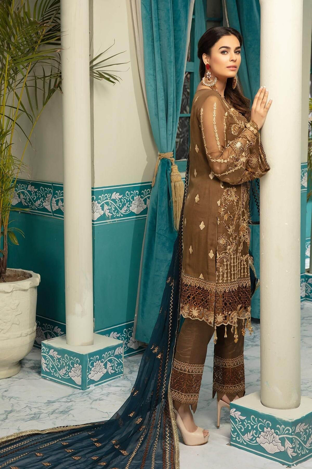 Latest Chiffon 3pc dress