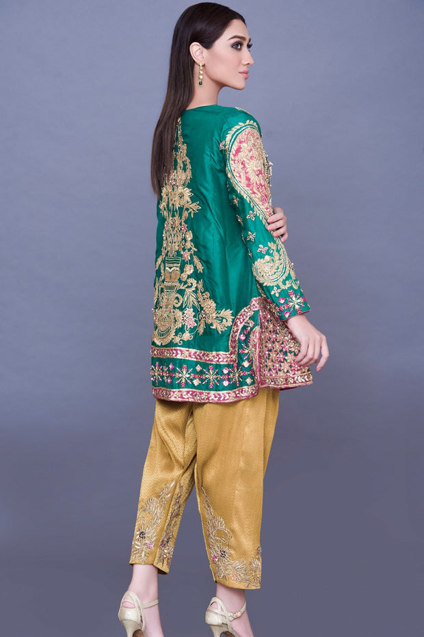 Latest Chiffon Party Shirt with Trouser  Backside Look