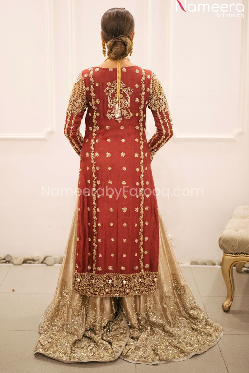 Latest Deep Red Bridal Dress Pakistani Online