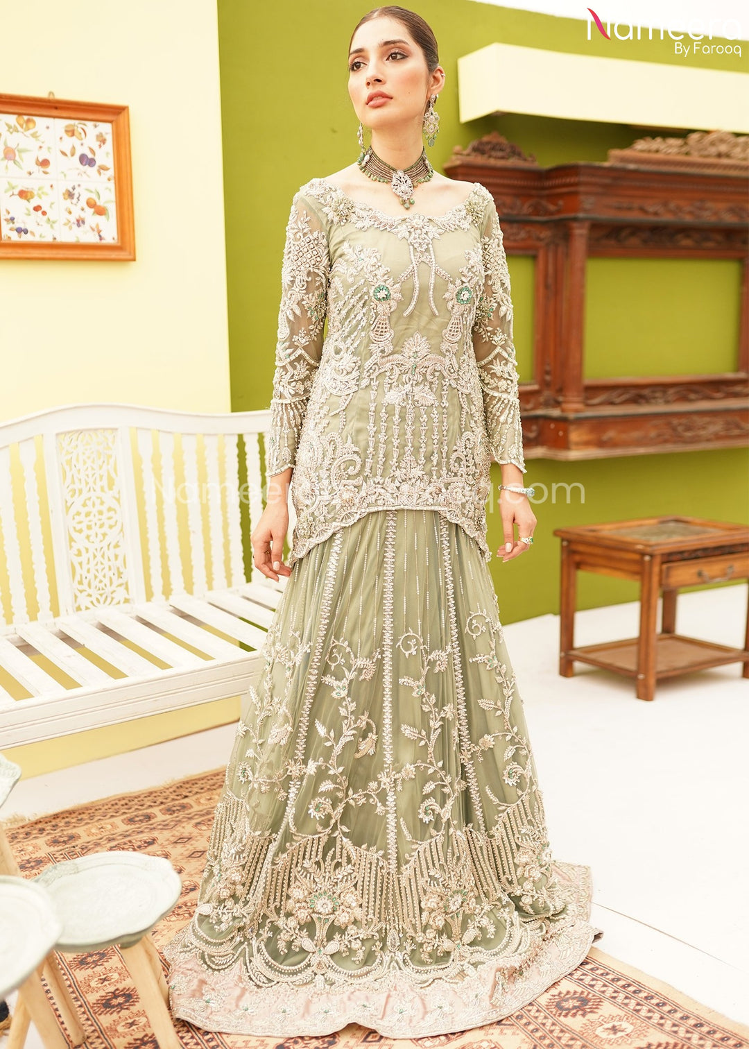 Latest Designer Bridal Lehenga with Short Peplum Overall Look