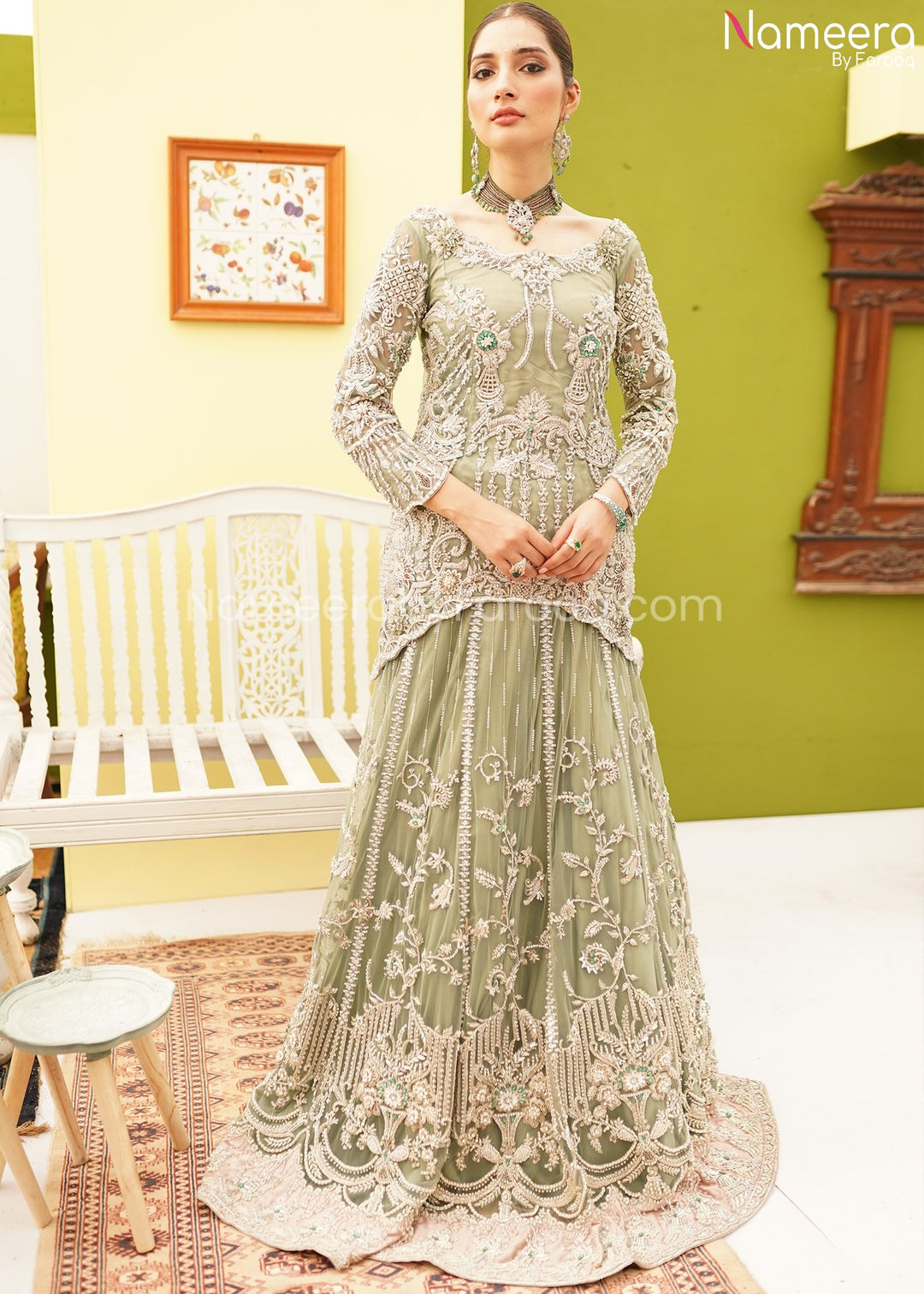 Latest Designer Bridal Lehenga with Short Peplum