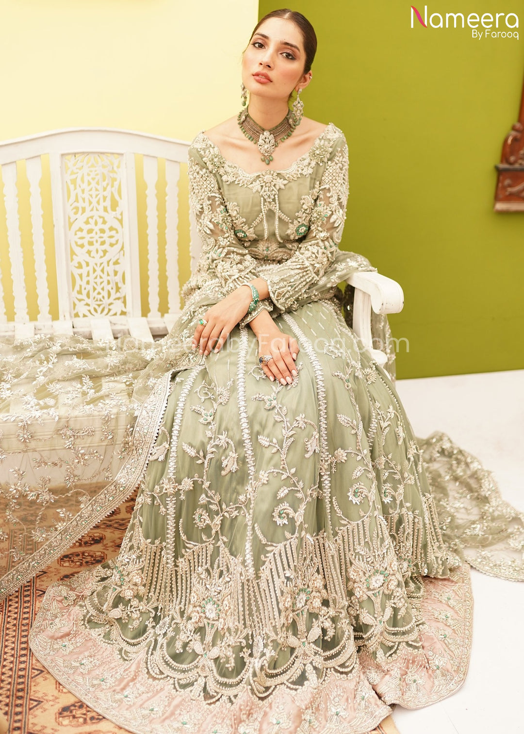 Latest Designer Bridal Lehenga with Short Peplum Front Look